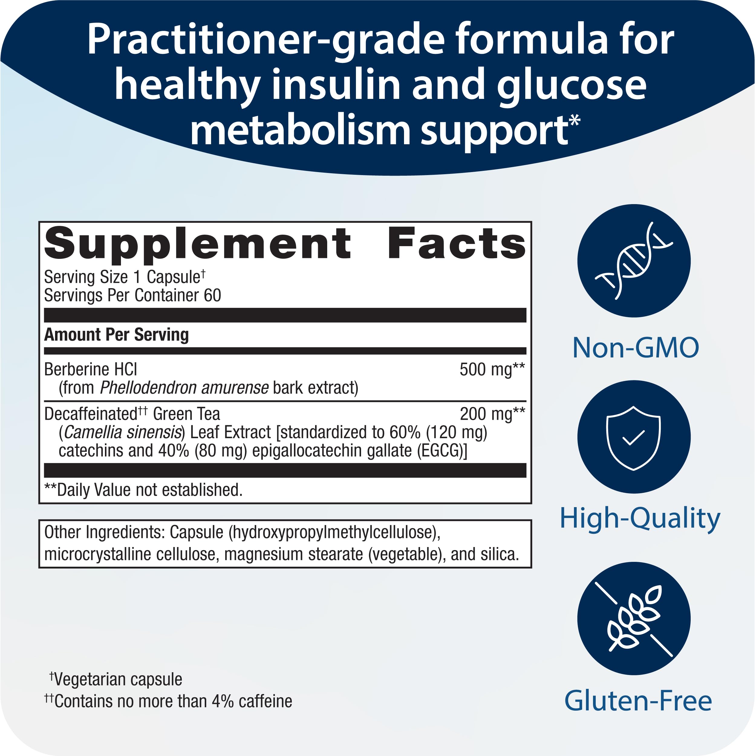 Metagenics Berberine GT - 500 mg Berberine HCl - Supports Heart Health & Carbohydrate Metagenics