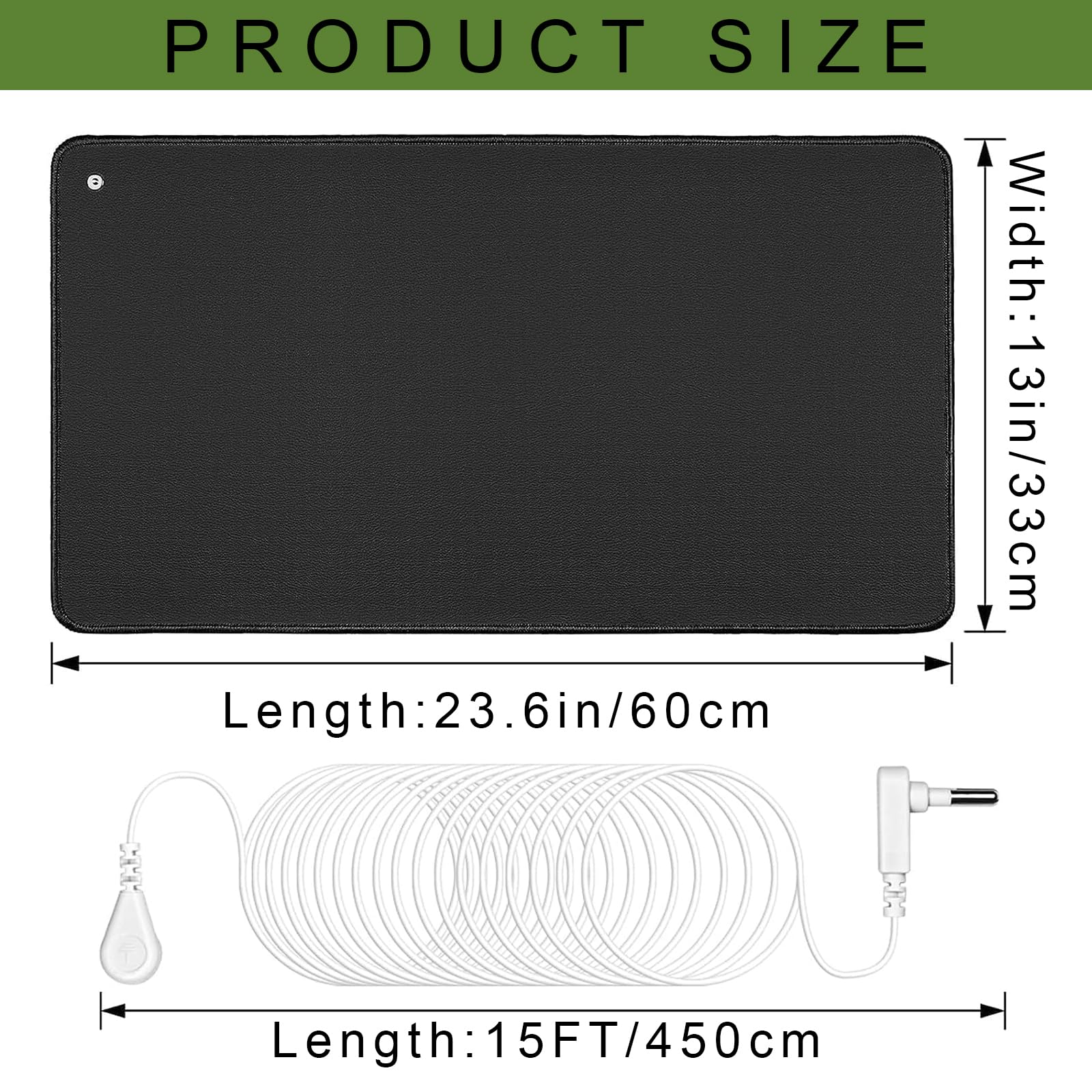 Seader Grounding Mat for Sleep, Conductive Grounding Pad, Earth Mat with 15ft Grounding Cord seader