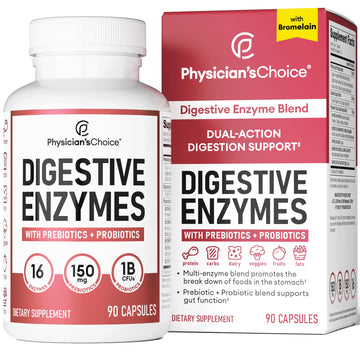 Physician's CHOICE Digestive Enzymes - Multi Enzymes, Bromelain, Organic Prebiotics 
