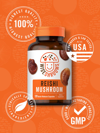 Carlyle Reishi Mushroom Capsules 5000 mg |120 Count | Non-GMO and Gluten Free Extract