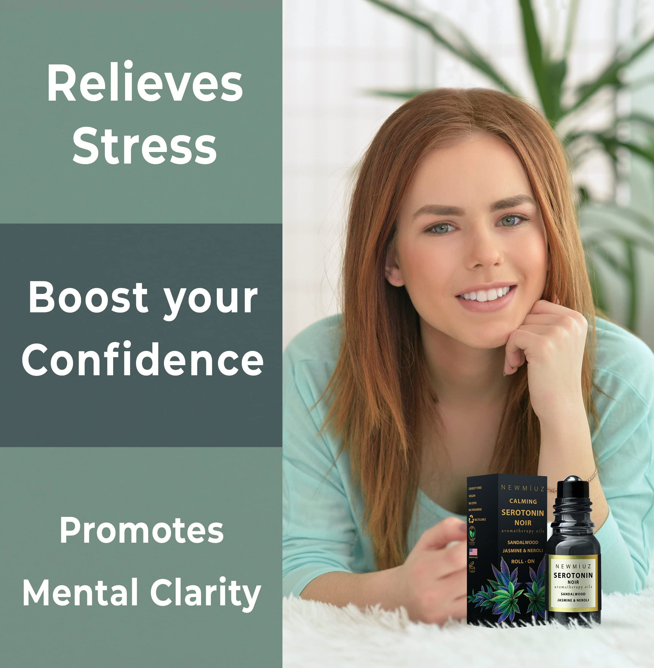 Calm Roll on Essential Oil Stress Relief Sandalwood Jasmine Destress Relaxation Calming Rolle New Miuz