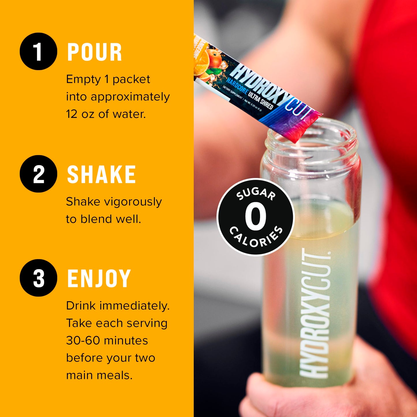 Hydroxycut Hardcore Ultra Shred Drink Sticks,Meta-Energy Drink Powder Metabolic Energy