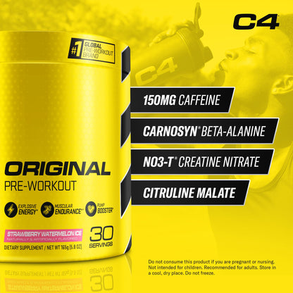 Cellucor C4 Original Pre Workout Powder Strawberry Watermelon Ice Sugar Free Preworkou
