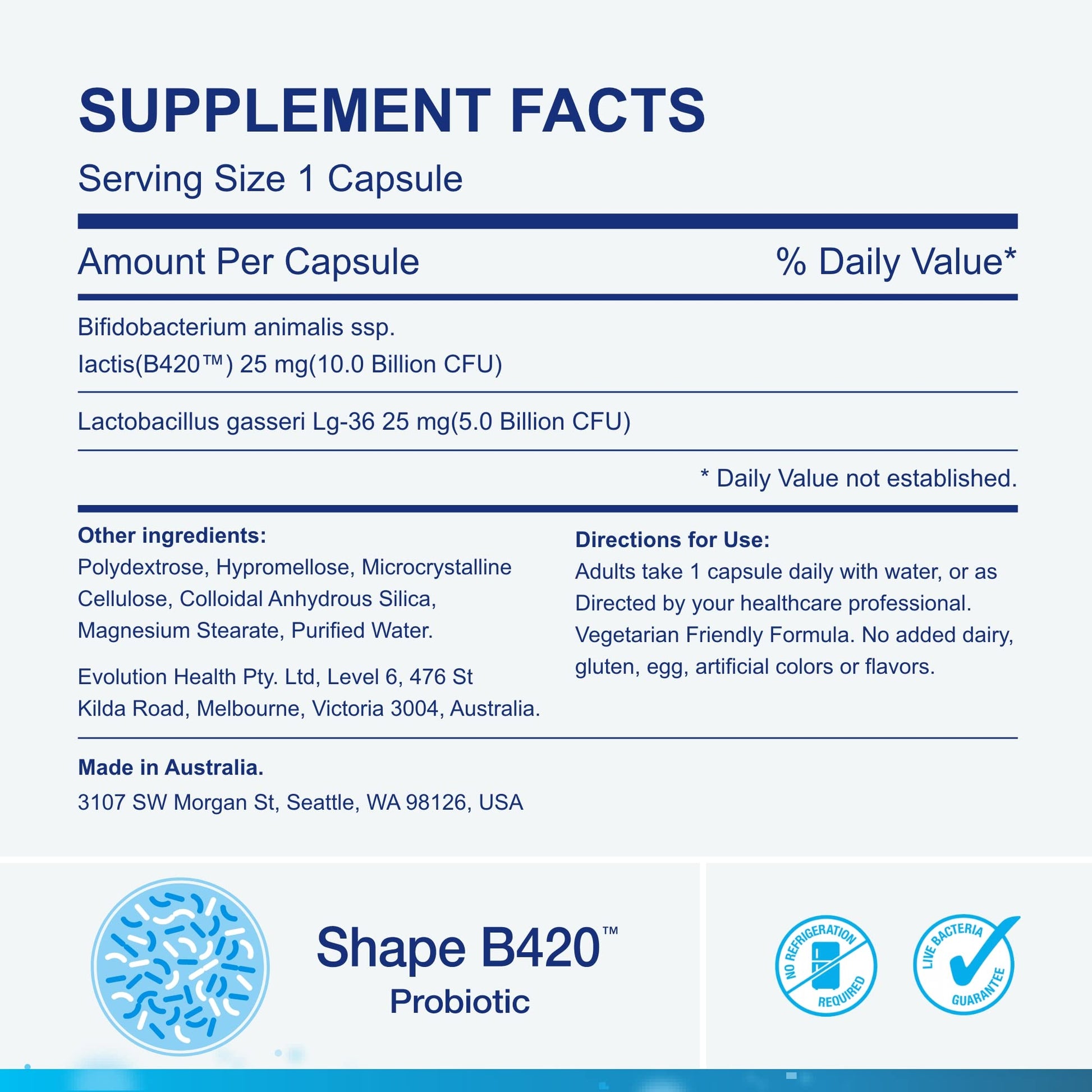 Life-Space Shape B420™ Probiotics, Clinically Studied Strains, Supplement for Women and Men Life-Space