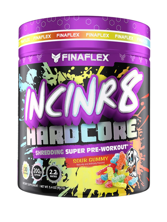 FINAFLEX INCINR8 Hardcore, Sour Gummy - 5.4 oz (30 Servings) - Energy, Focus & Endurance
