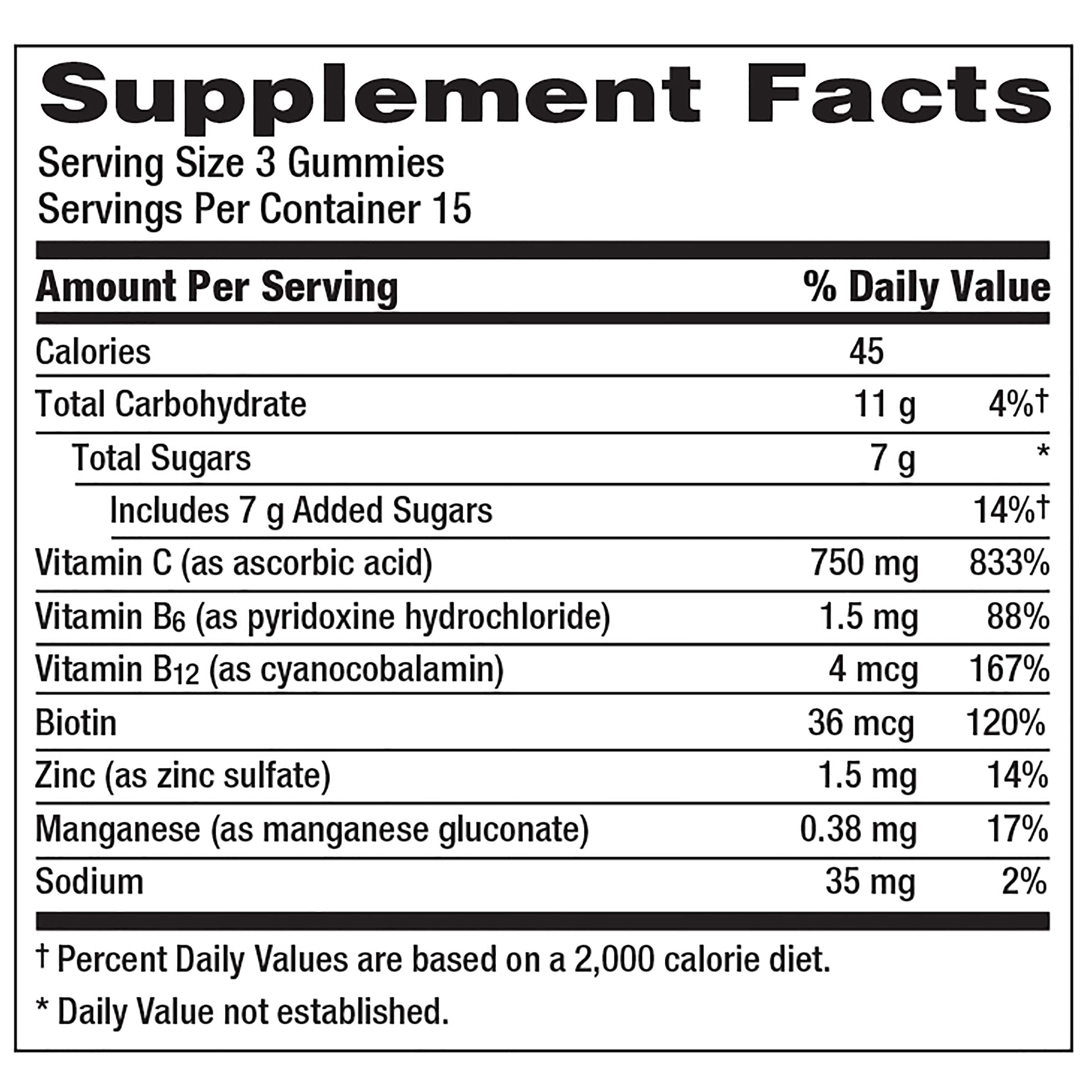 Emergen-C 750mg Vitamin C Gummies for Adults, Immunity Gummies with B Vitamins Emergen-C