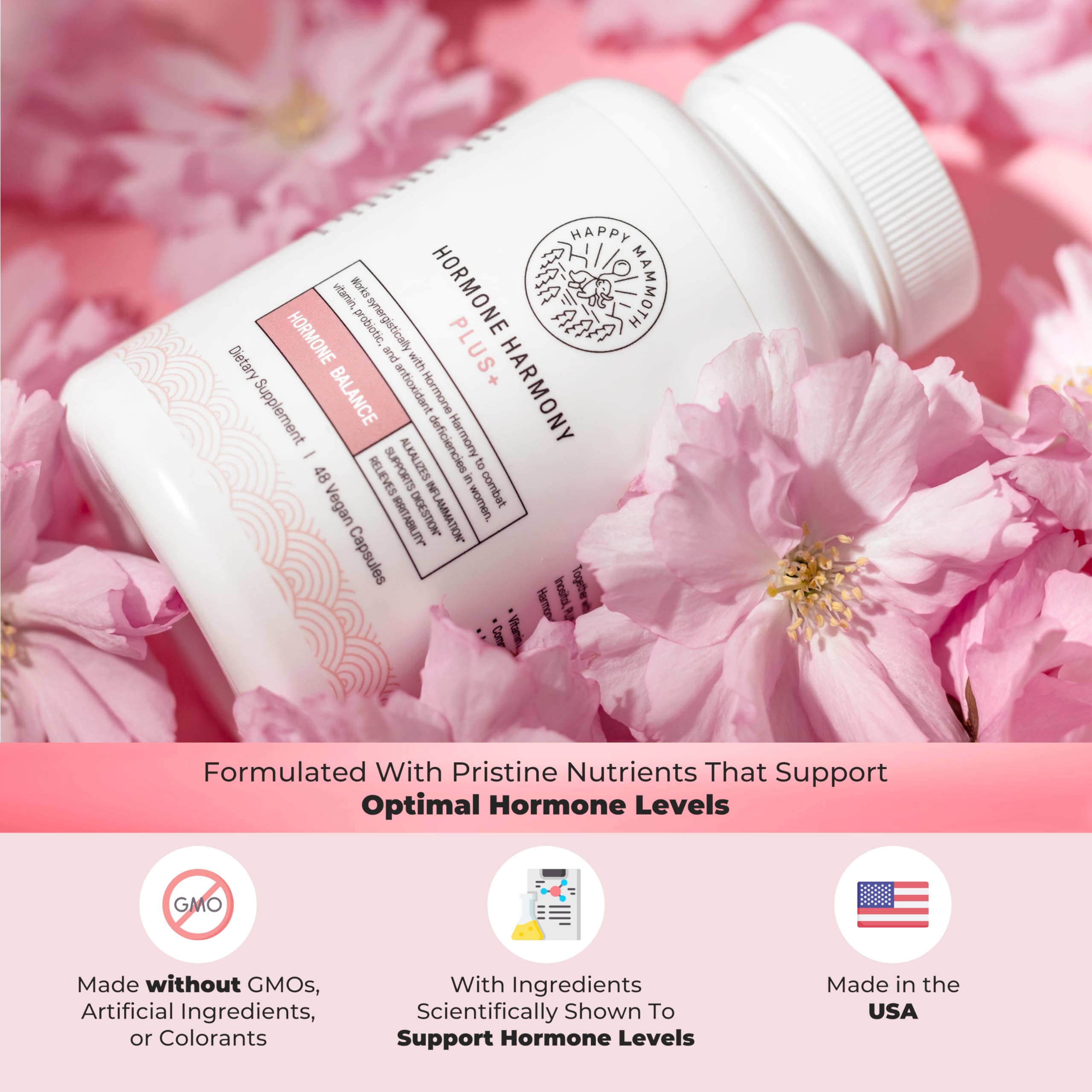 Happy Mammoth Hormone Harmony Plus Booster for Hormone Harmony to Get Even More Hormonal Happy Mammoth