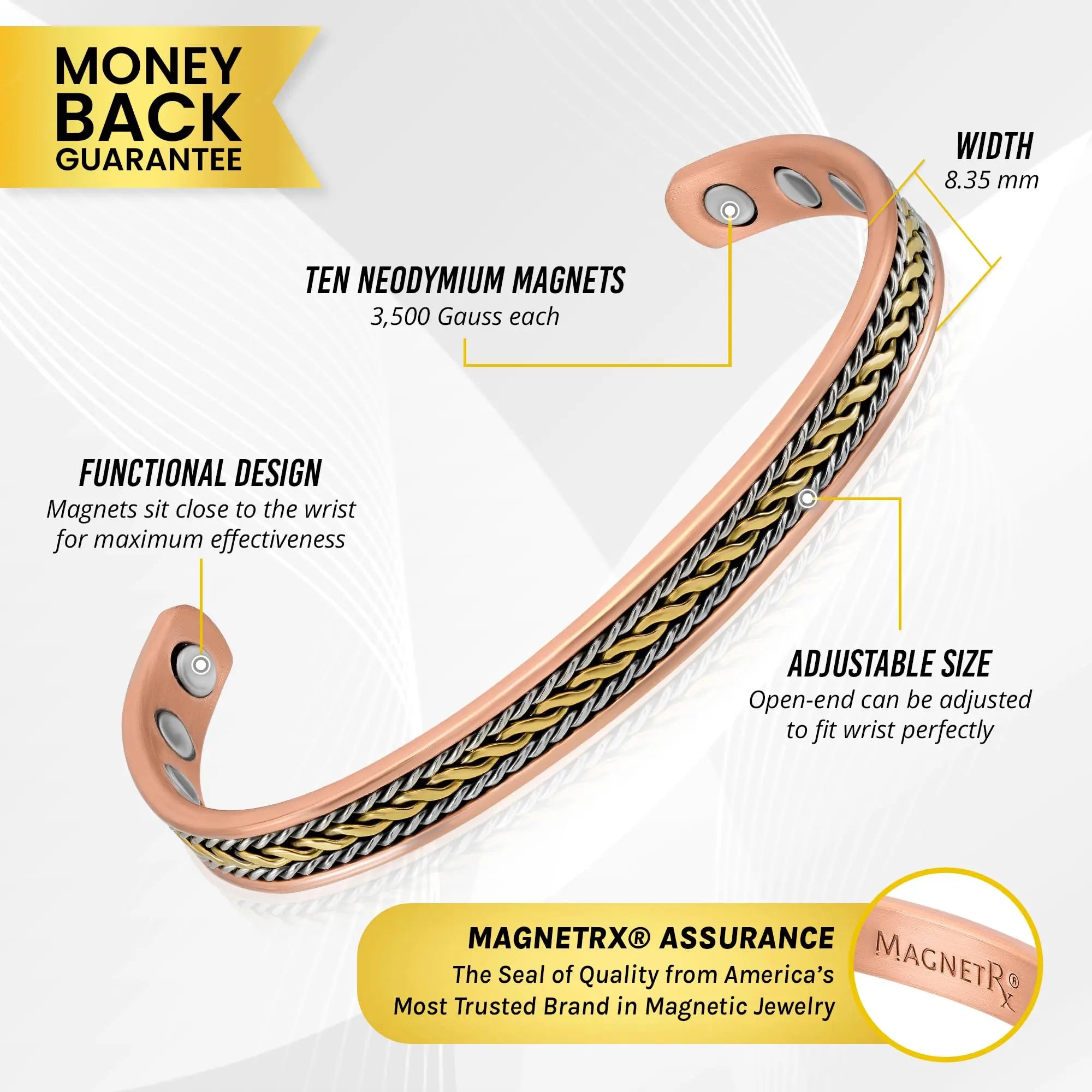 MagnetRX® Women's Copper Bracelet – Effective 99.9% Pure Copper Magnetic Therapy Bracelets MagnetRX