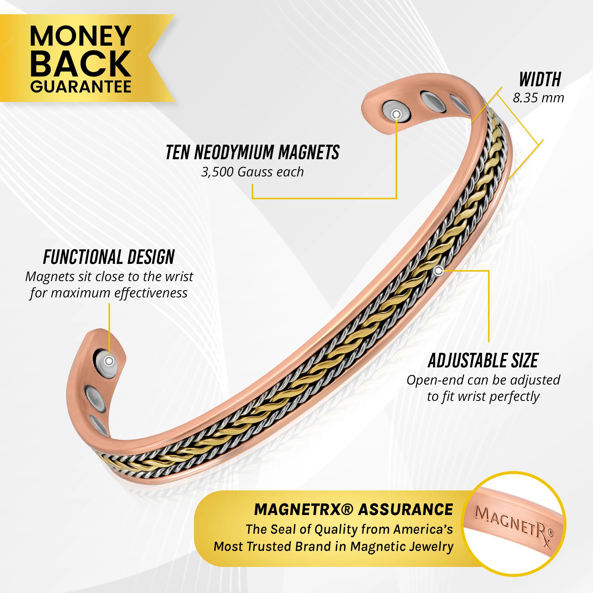 MagnetRX® Women's Copper Bracelet – Effective 99.9% Pure Copper Magnetic Therapy Bracelets MagnetRX