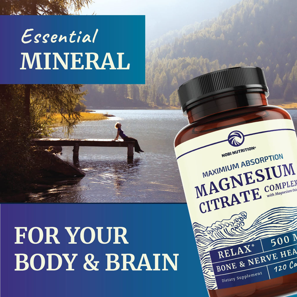 Magnesium Citrate Complex 500 MG for Calm, Relaxation, Constipation & Digestion
