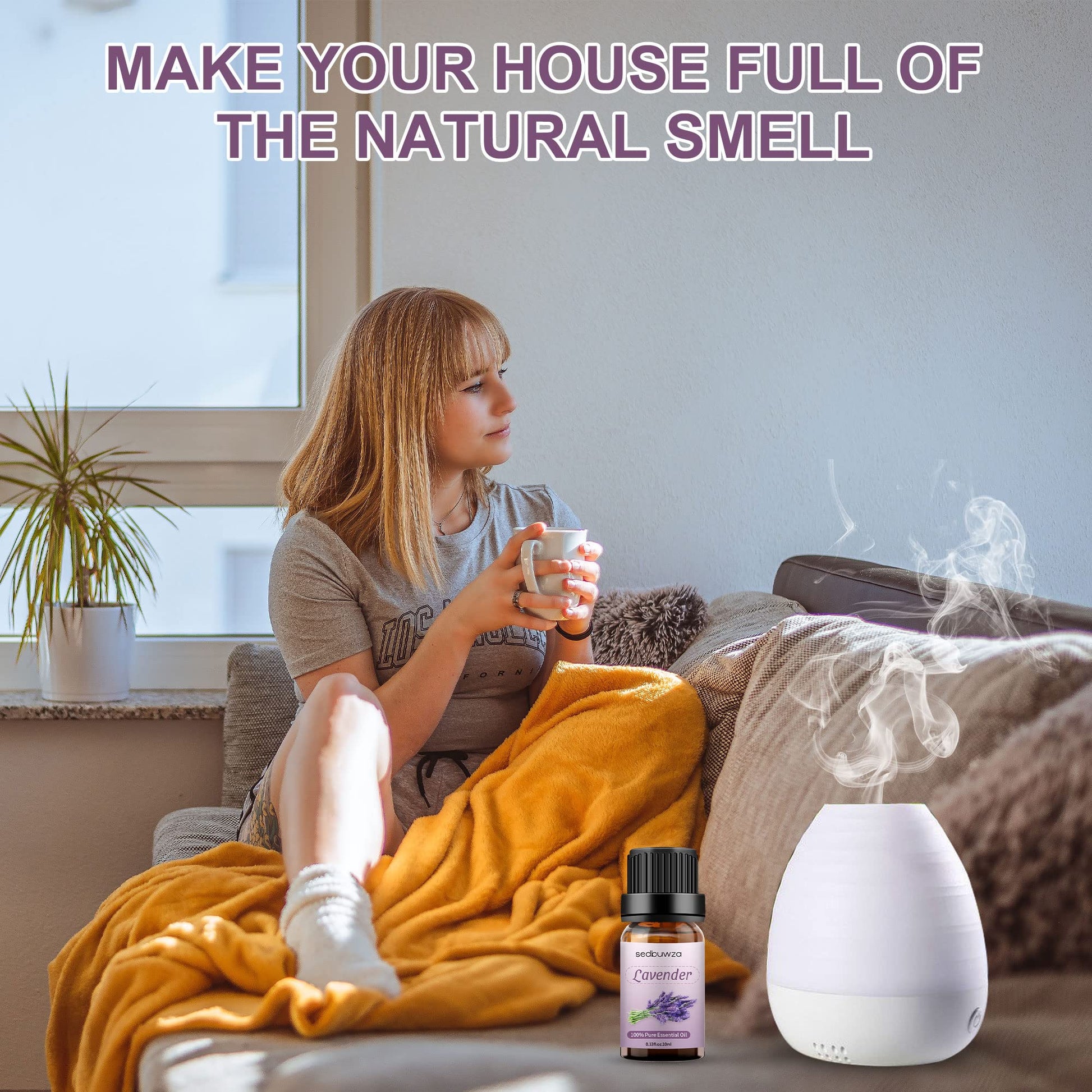 Sedbuwza Vanilla Oil Lavender Essential Oil Gift Set, 100% Pure Organic Fragrance Oil Set for Diffuser Sedbuwza