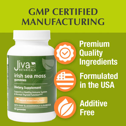 Jiva Botanicals - Irish Sea Moss Gummies with Bladderwrack & Burdock Root 3000mg