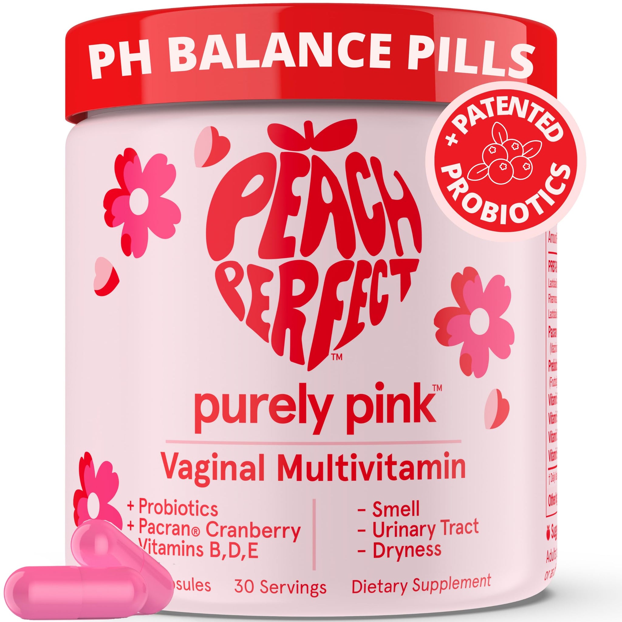 Purely Pink Prebiotic Probiotic Blend for Vaginal Health - Promote pH Balance, Healthy Flora and Odor