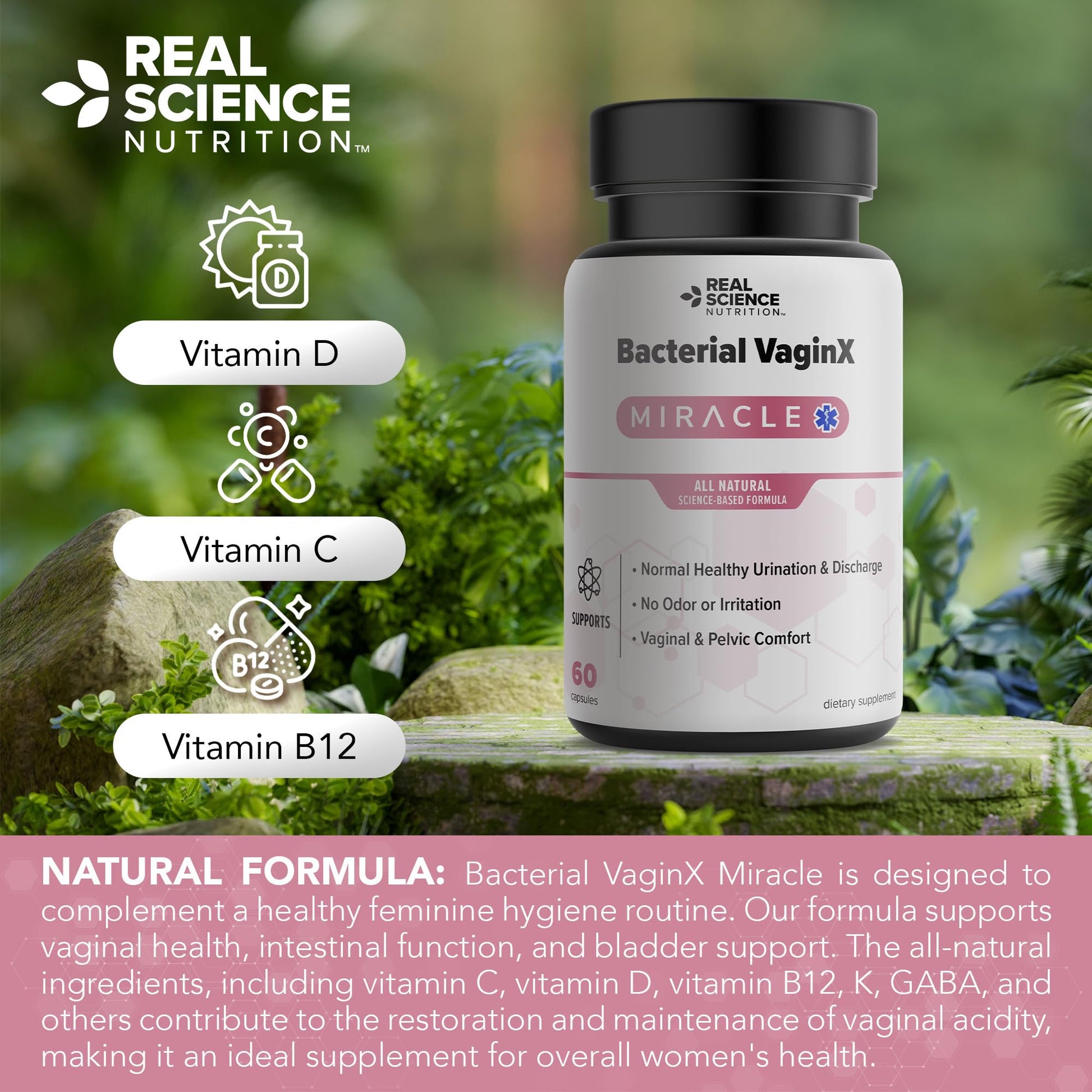 Real Science Nutrition Offers Bacterial VaginX Miracle - Nitric Oxide Enhanced Formulated Real Science Nutrition