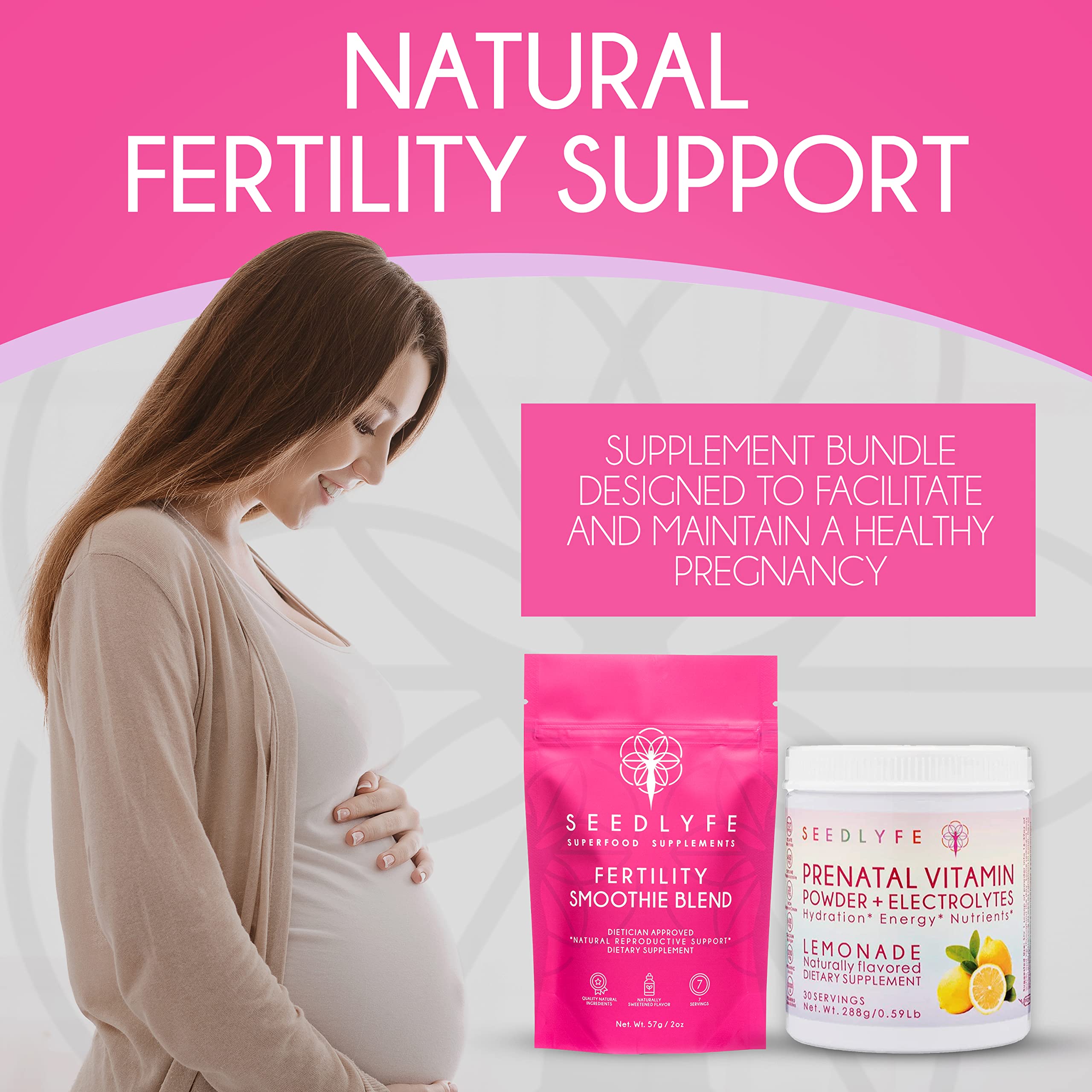 Female Fertility Bundle with Prenatal Vitamin Powder – Natural Prenatal Vitamins and Smoothie Mix seedlyfe