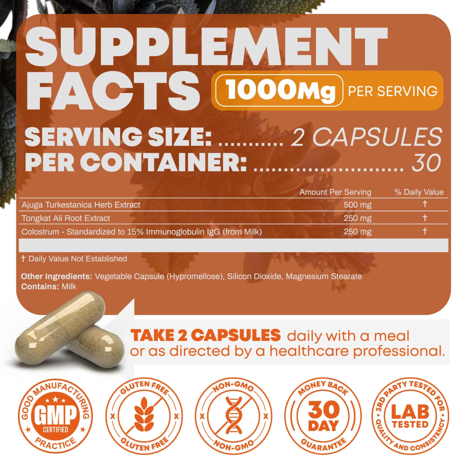 Peak Revival-X Turkesterone & Tongkat Ali 1000mg Supplement - 500mg