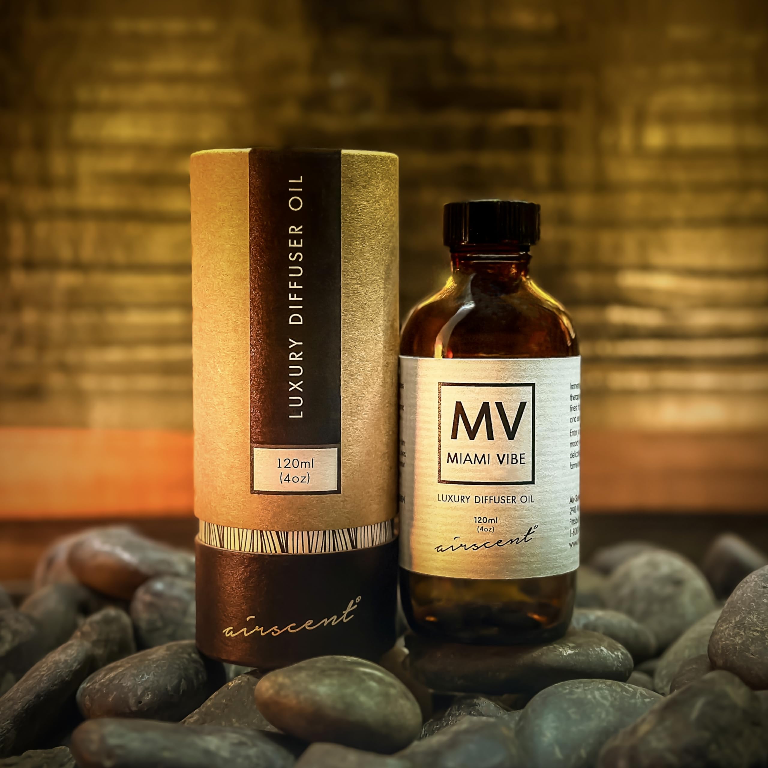 Miami Vibe Diffuser Oil - Air-Scent Fragrance for Aroma Oil Diffusers - 120 Milliliter (4 fl oz) Bottle