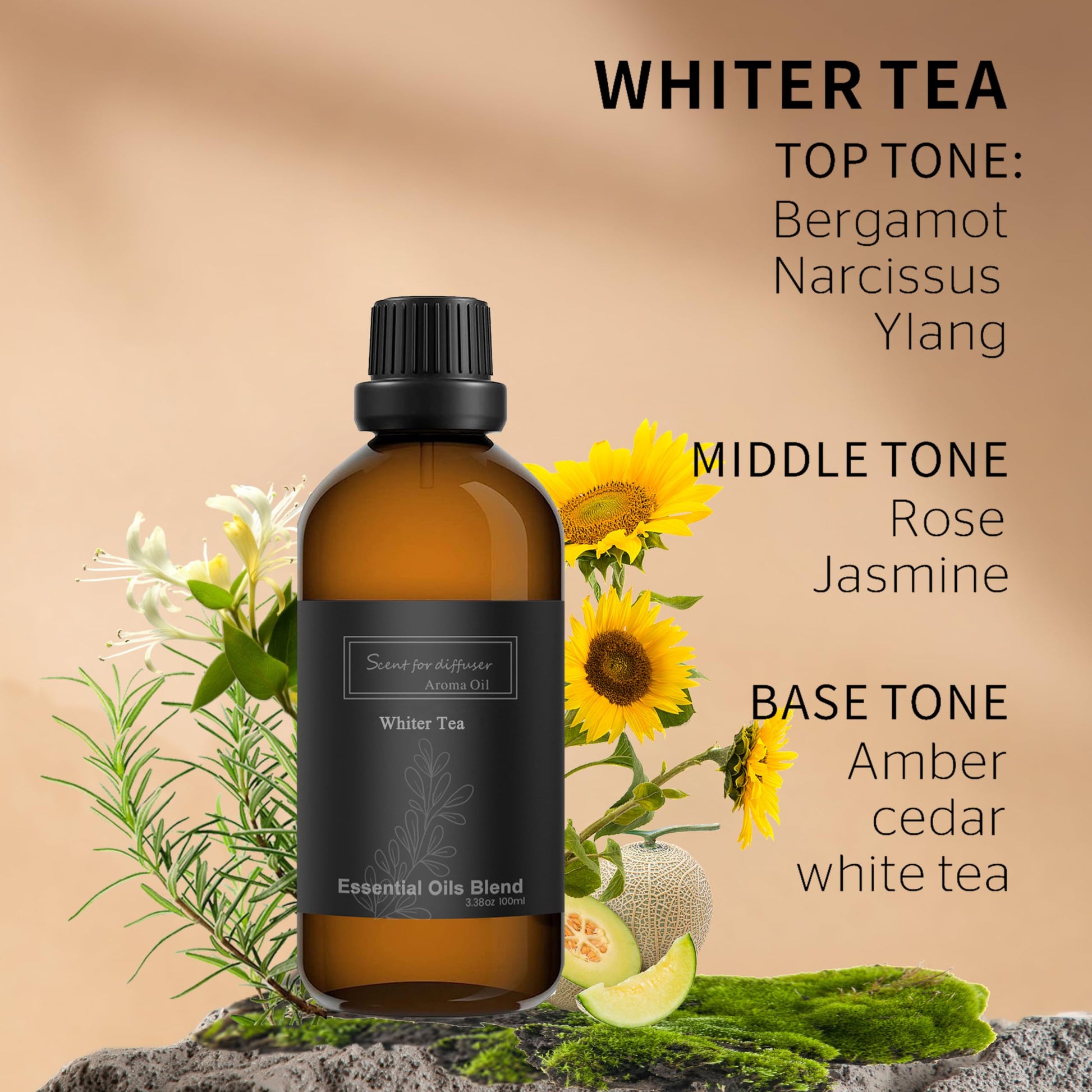 Homnas White Tea Essential Oil 100ML, Hotel Collection 100% Pure and Natural Aromatherapy Oil homnas