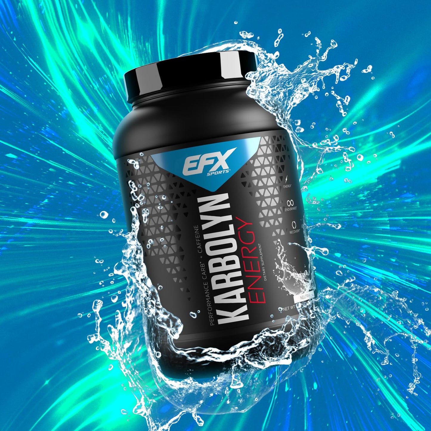 EFX Sports Karbolyn Energy | Performance Carbohydrate Powder + Caffeine | Carb Load & Energize | 250mg Caffeine | Sugar Free | 38 Servings (Neutral)