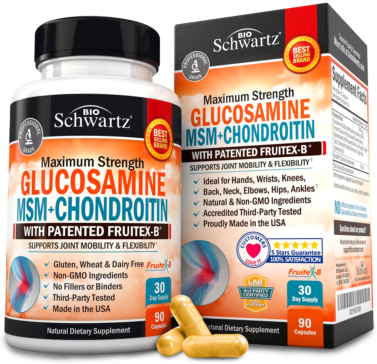 Glucosamine Chondroitin MSM 2110mg - Joint Support Supplement with Turmeric 