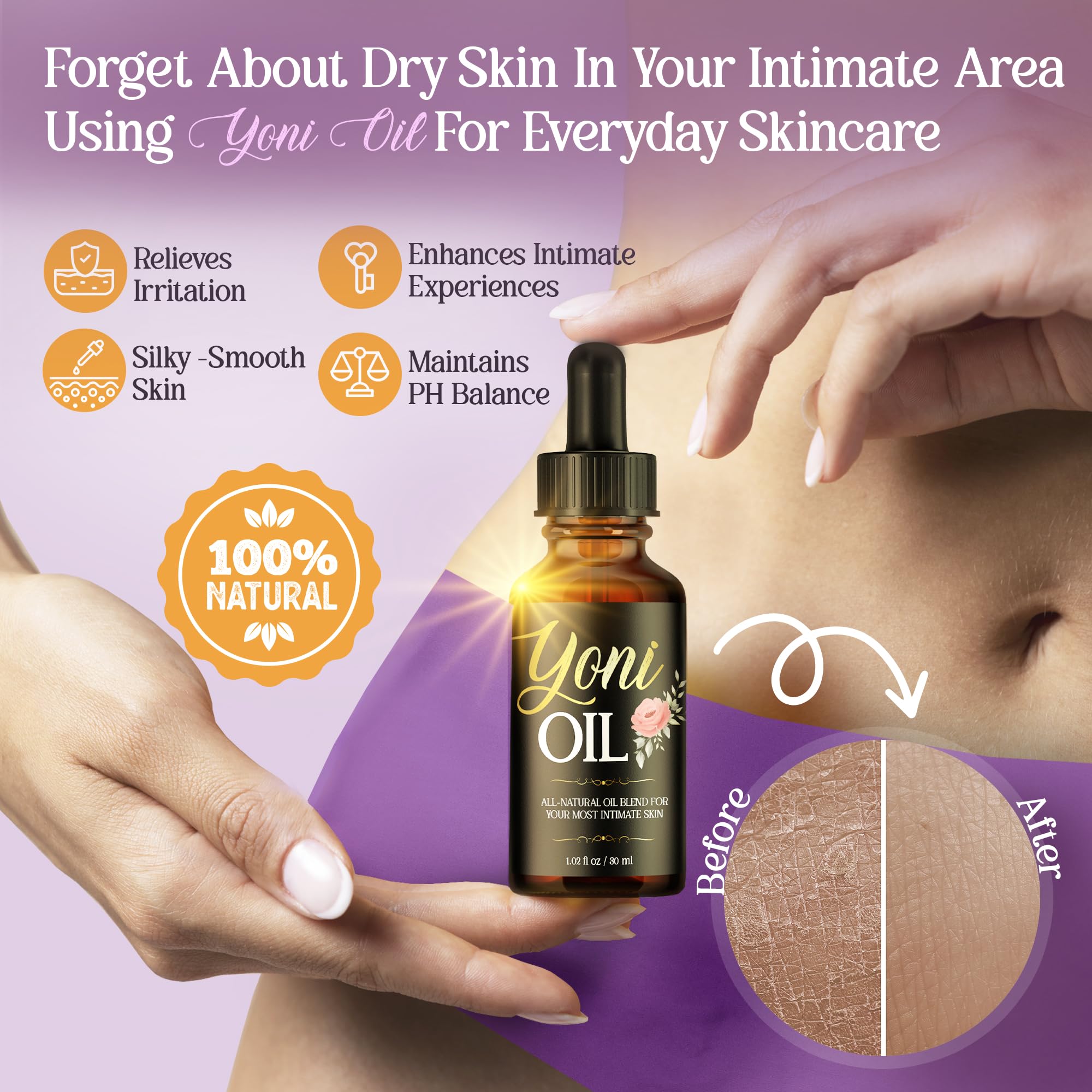 vibraxlabs Yoni Oil 1 Oz. Rose Scented Daily Feminine Wash Vulva Oil for pH Balance and Female Dryness vibraxlabs