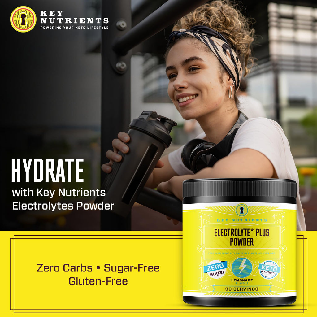 Key Nutrients Electrolytes Hydration Powder - Refreshing Lemonade Drink Mix