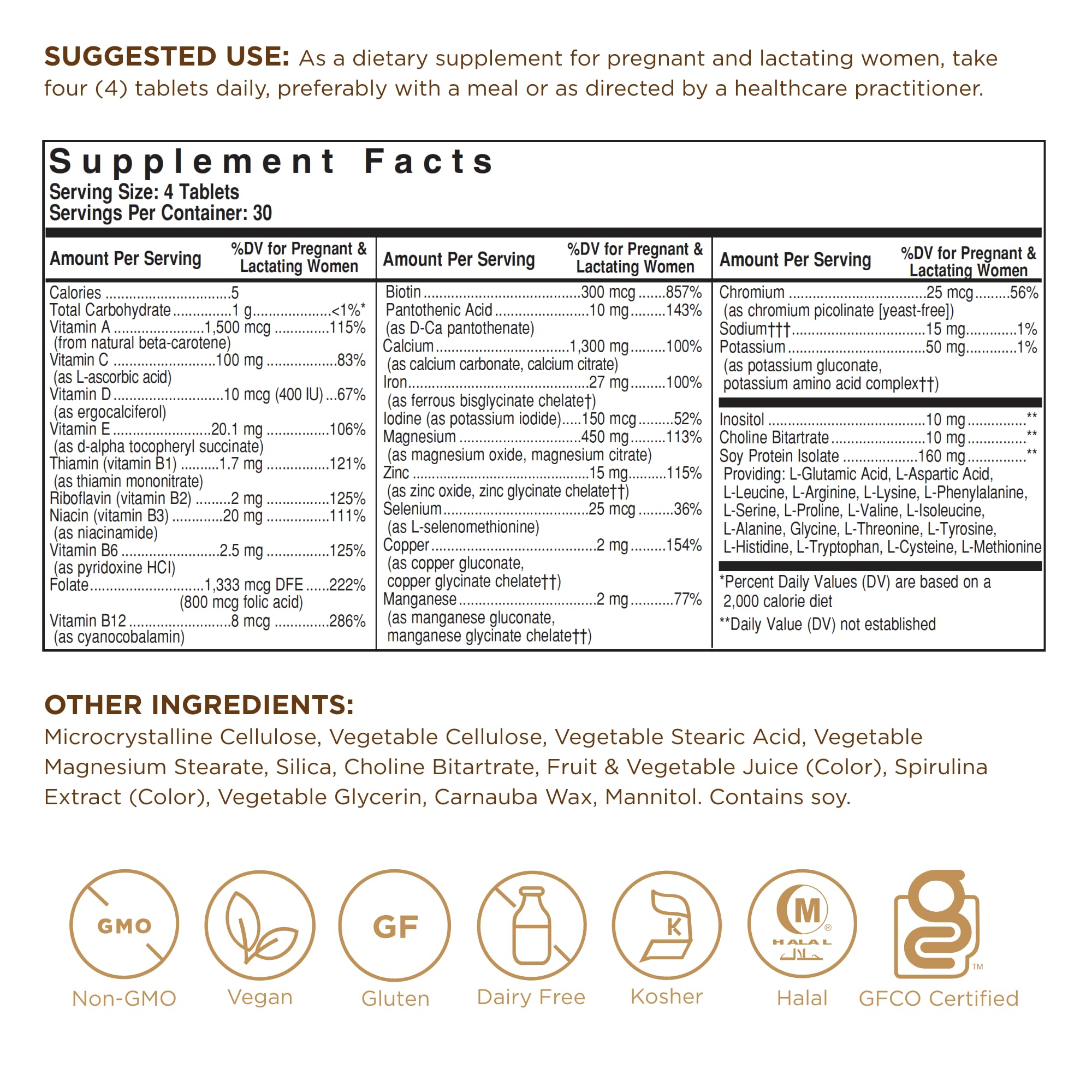 Solgar Prenatal Nutrients, 120 Tablets - Multivitamin & Mineral Formula for Pregnant & Lactating Women SOLGAR