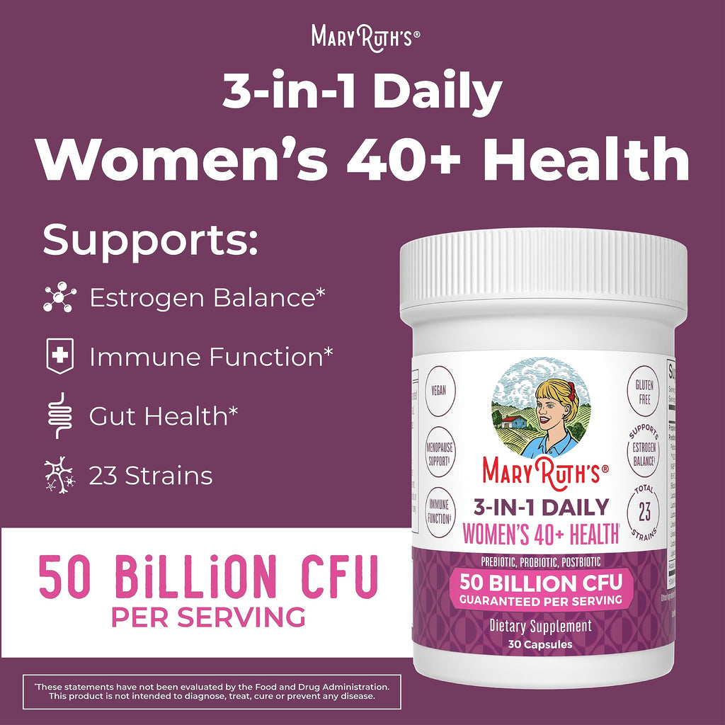 Mary Ruth's 3 in 1 Women's 40+ Health Probiotic, 30 CT