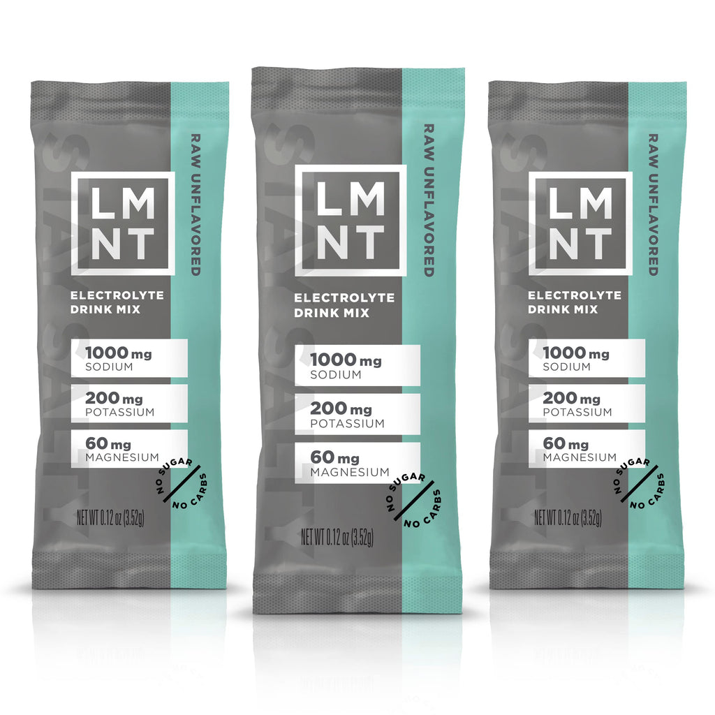 LMNT Zero-Sugar Electrolytes - Raw Unflavored Salt - Hydration Powder Packets 