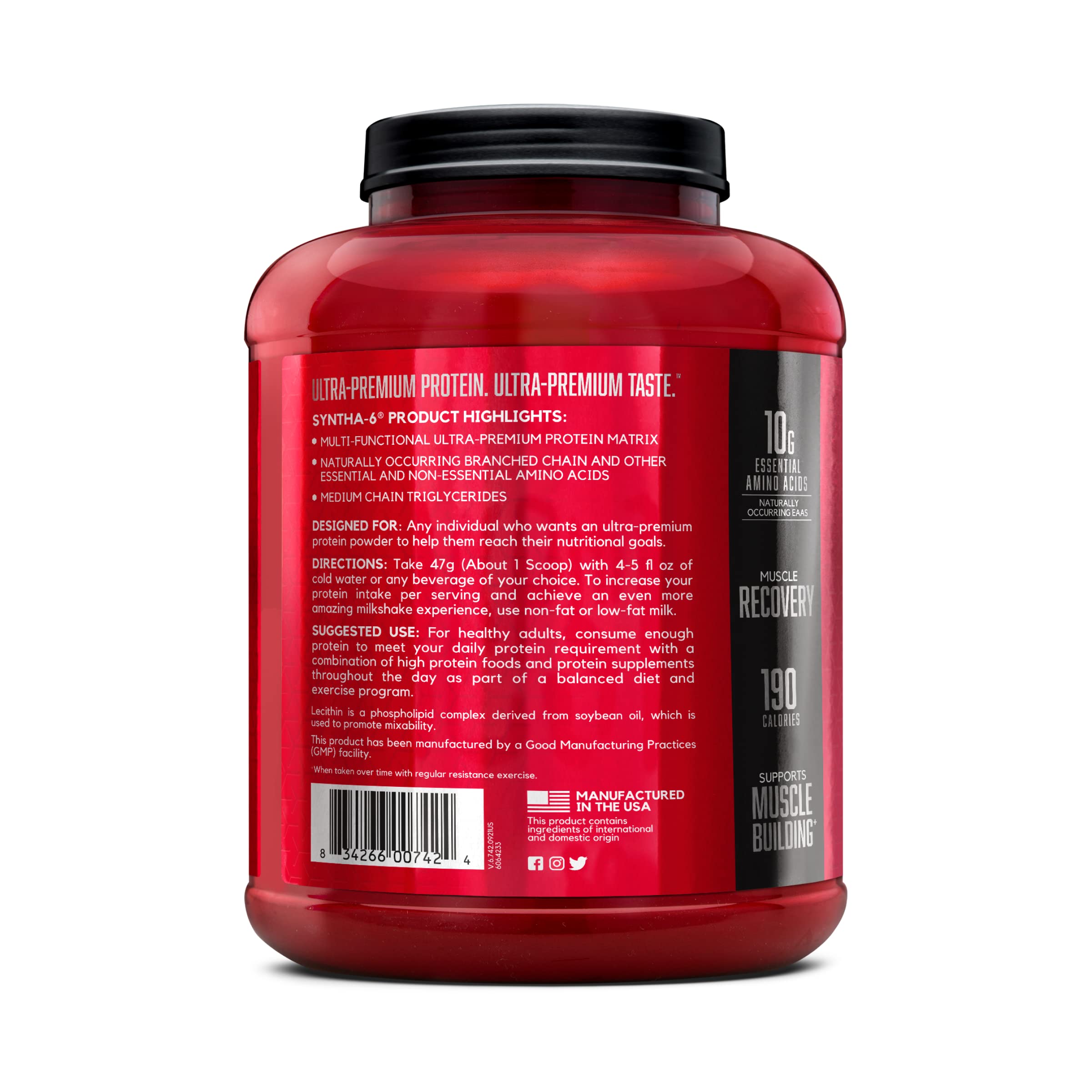 BSN SYNTHA-6 Whey Protein Powder with Micellar Casein, Milk Protein Isolate, Chocolate BSN