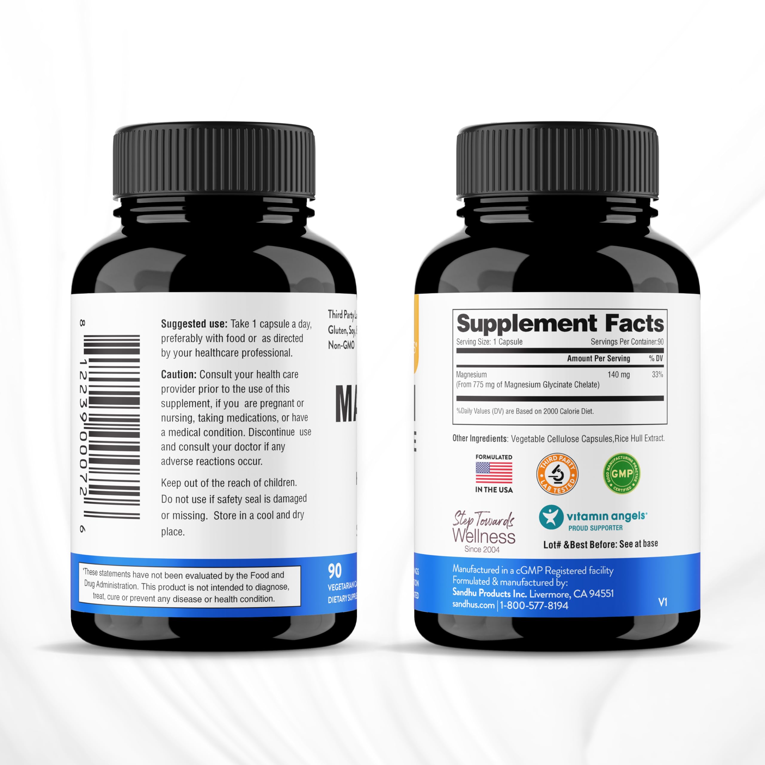 Sandhu's Superior Absorption Magnesium Glycinate 775mg|140mg Elemental Magnesium Sandhu's