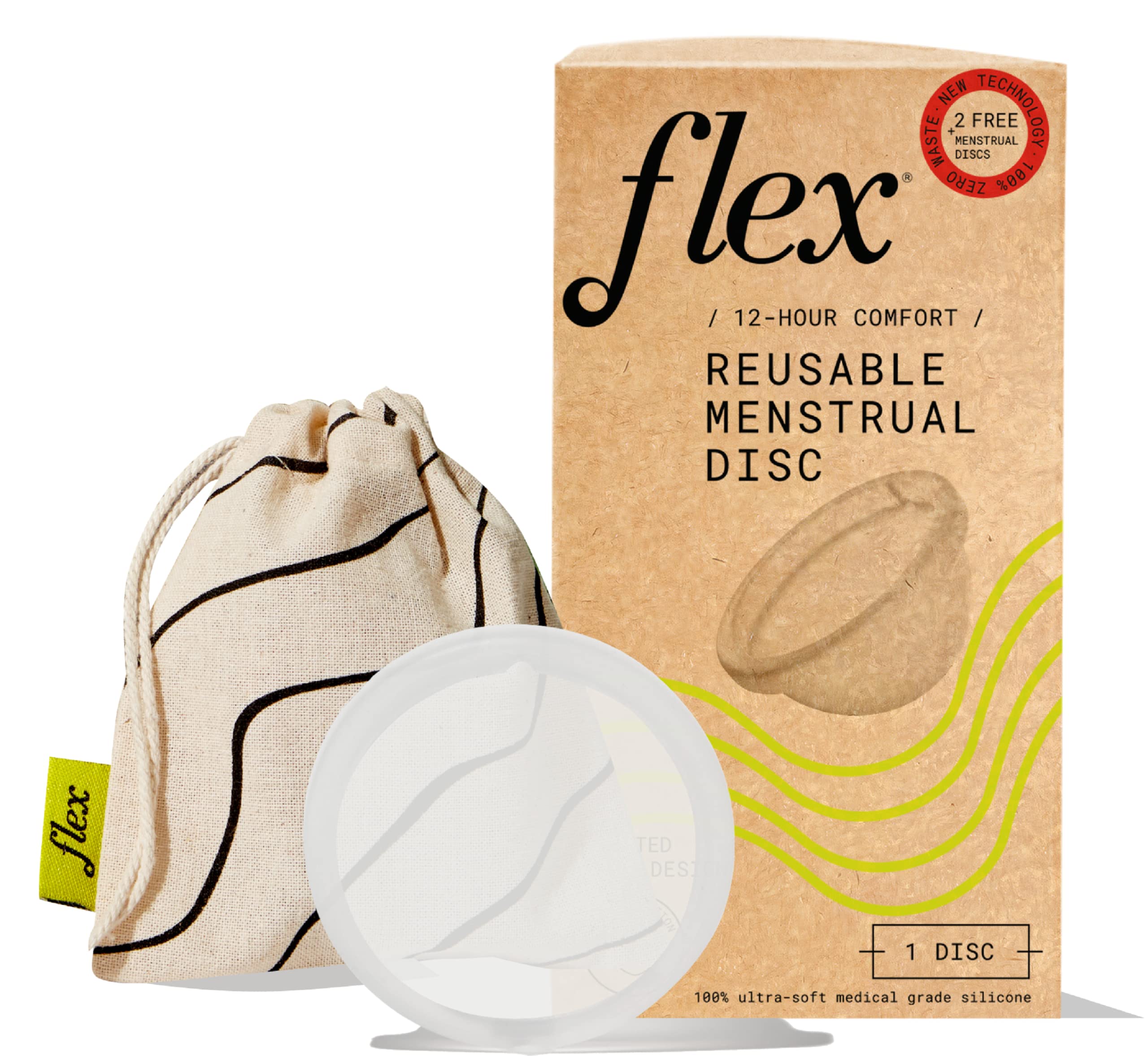 Flex Reusable Disc | Reusable Menstrual Disc | Tampon, Pad, and Cup Alternative | Capacity of 6 Super