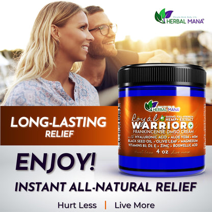 Herbal Mana Royal Warrior with 5000mg Hemp Lotion - 99.9% Pure DMSO Cream