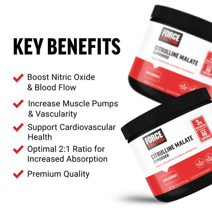 FORCE FACTOR Citrulline Malate 2:1, L Citrulline Supplement for Men to Boost Nitric Oxide