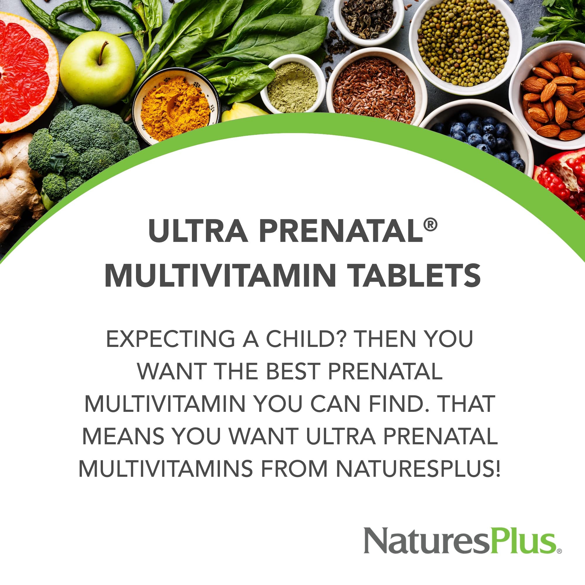 NaturesPlus Ultra Prenatal Multivitamin - 800 mcg Folate, 90 Vegetarian Tablets - Prenatal Supplement Nature's Plus