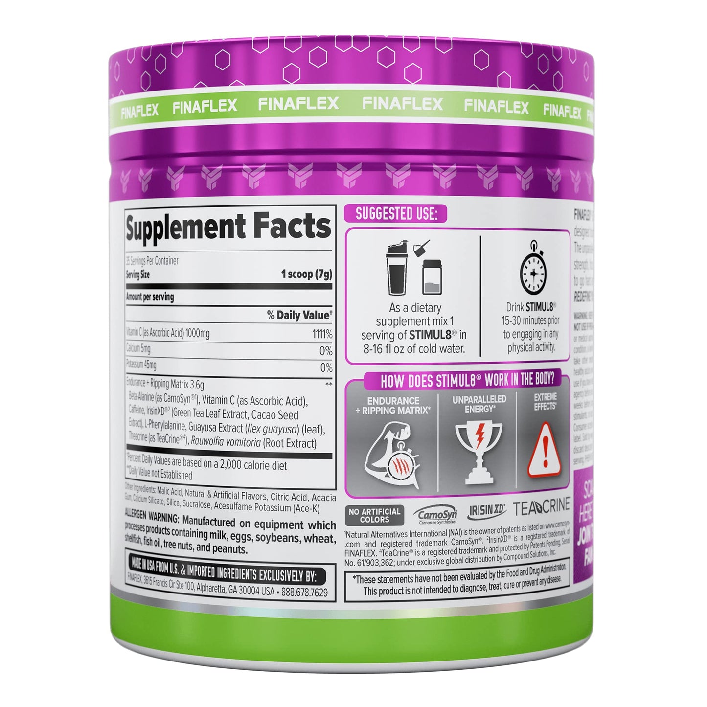 FINAFLEX STIMUL8 Original Super Pre-Workout, Awesome Apple - Energy, Strength