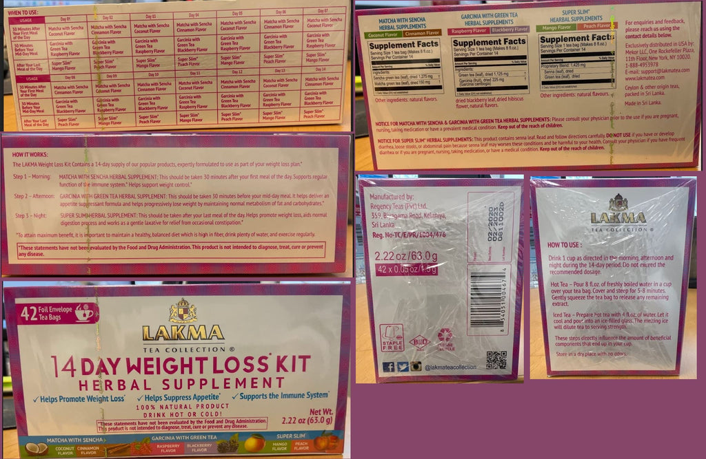 Lakma 14 Day Weight Loss Kit Green Tea - 42 Tea Bags