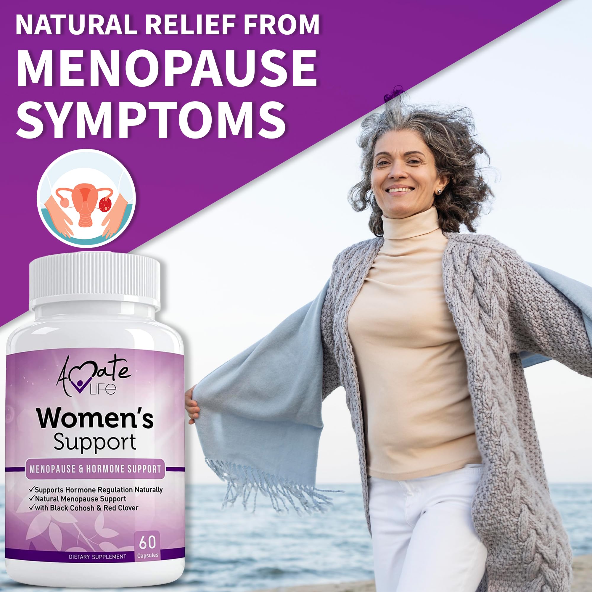 Women’s Support Supplement- Natural Hormone Regulation- Menopause Support Supplement- Estrogen Rich Amate Life