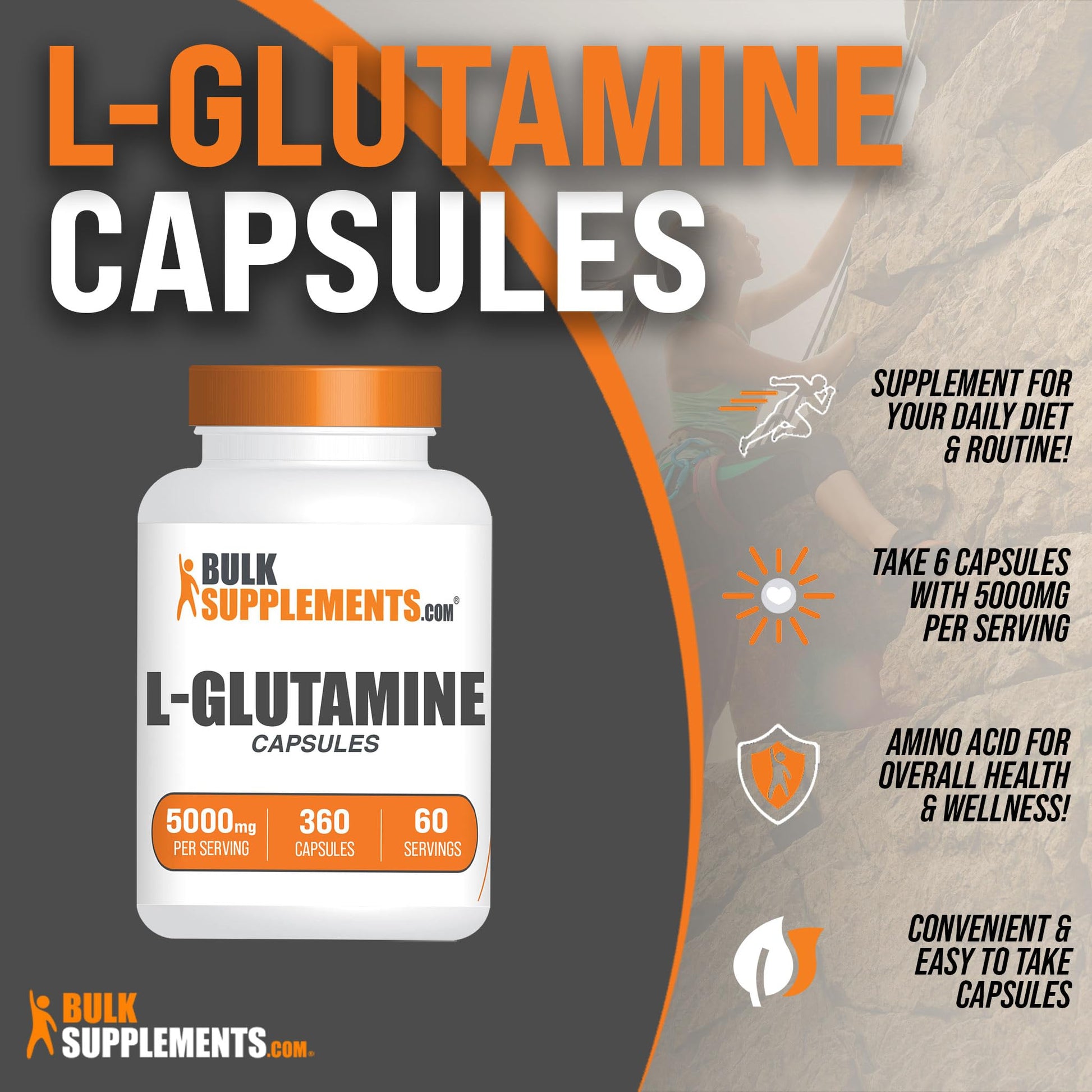 BULKSUPPLEMENTS.COM L-Glutamine Capsules - Glutamine Supplement, L Glutamine BULKSUPPLEMENTS.COM