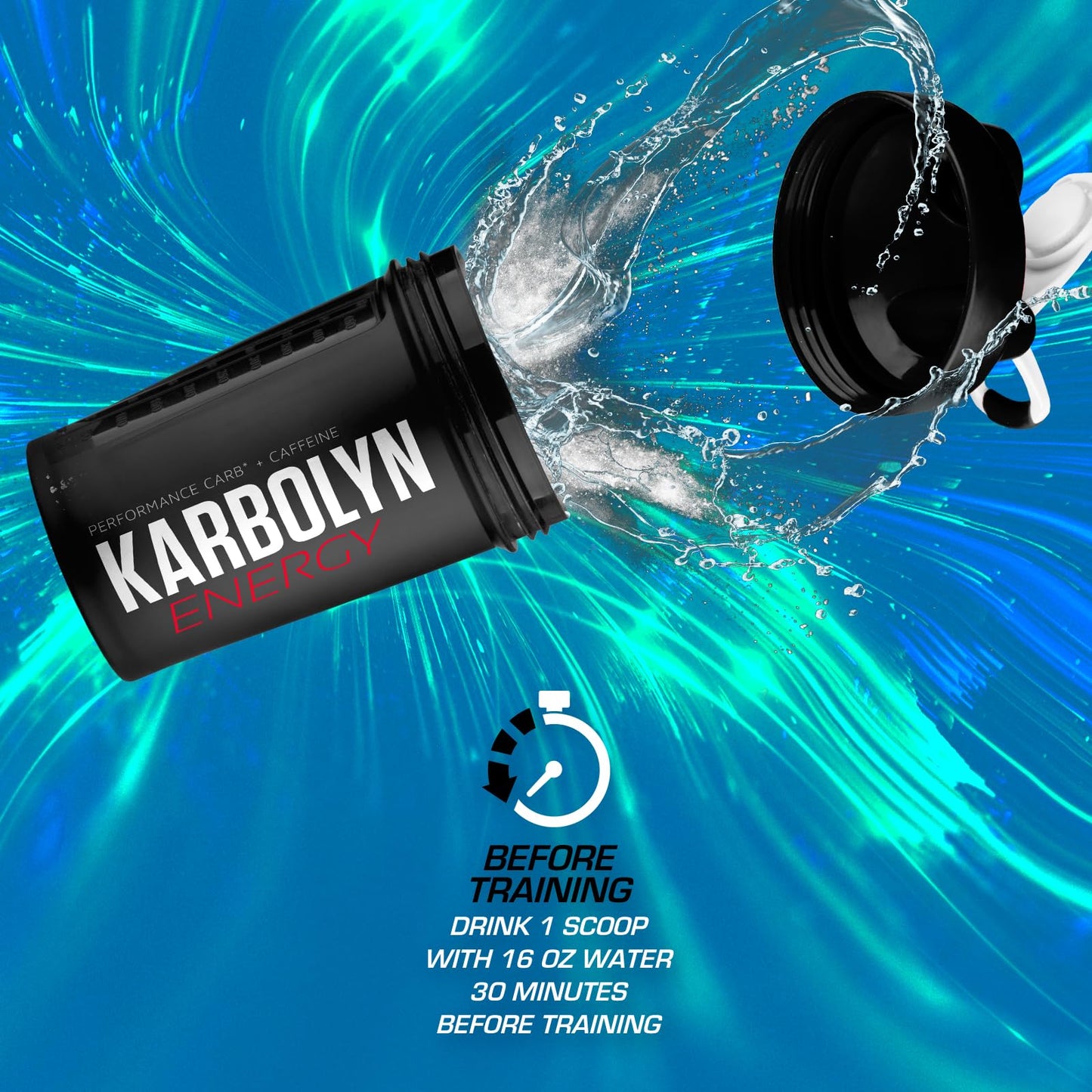 EFX Sports Karbolyn Energy | Performance Carbohydrate Powder + Caffeine | Carb Load & Energize | 250mg Caffeine | Sugar Free | 38 Servings (Neutral)