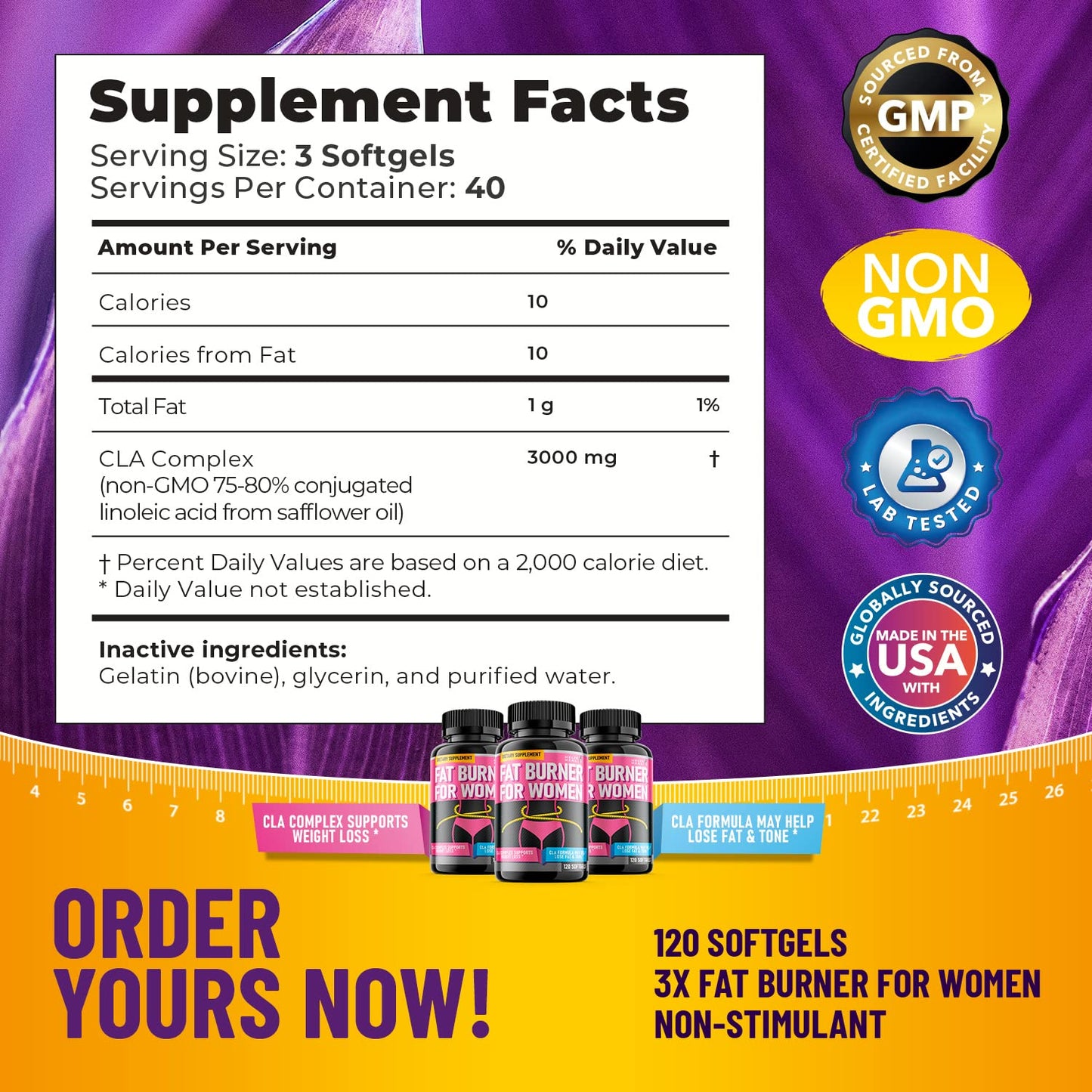 Helix Heal Belly Fat Burner for Women - Lose Stomach Fat w/Softgel Diet Pills for Weight Loss