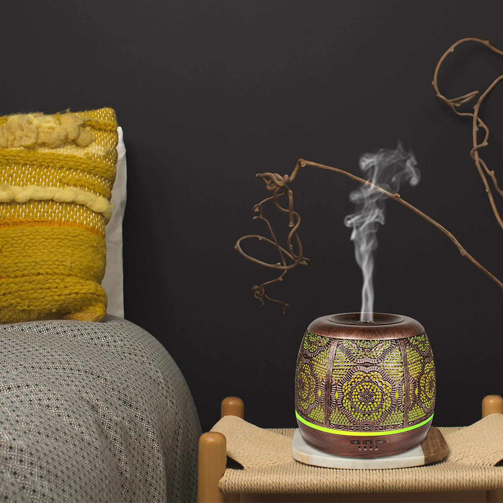 Essential Oil Diffuser, Upgraded Metal Diffusers for Essential Oils, Aromatherapy Diffuser Cool Mist BAIESHIJI