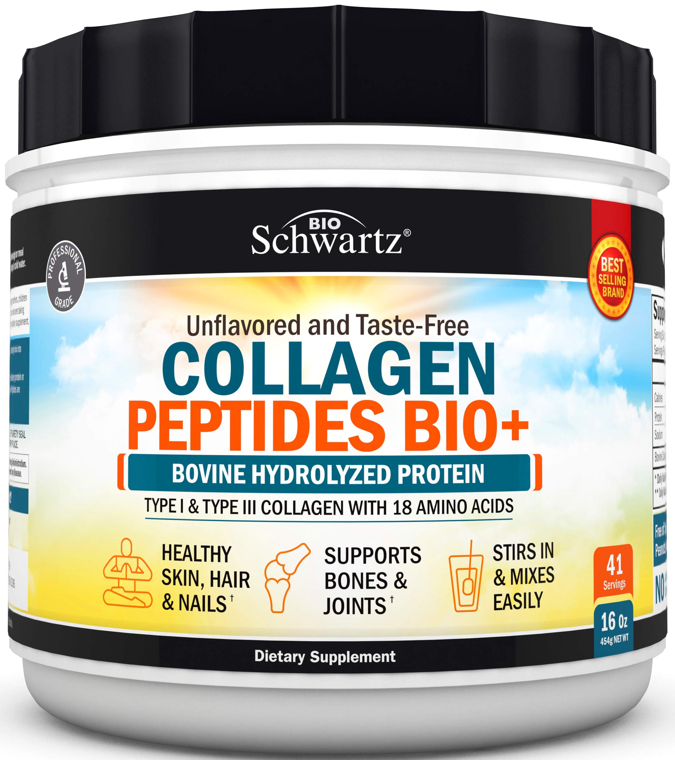 Collagen Peptides Powder - Grass Fed, Pasture Raised with Aminos - Promotes Healthy