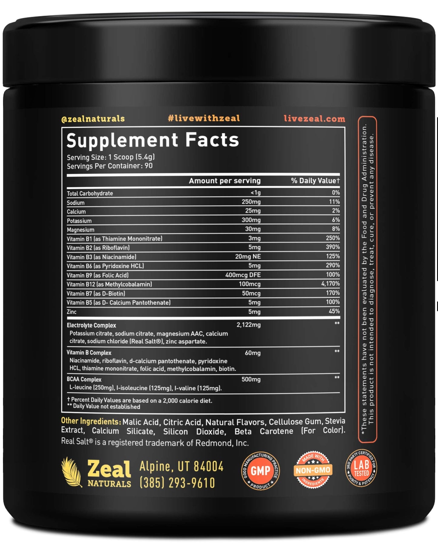 Enhanced Electrolyte Powder (Peach Mango | 90ct.) + BCAA, B-Vitamins & Real Salt
