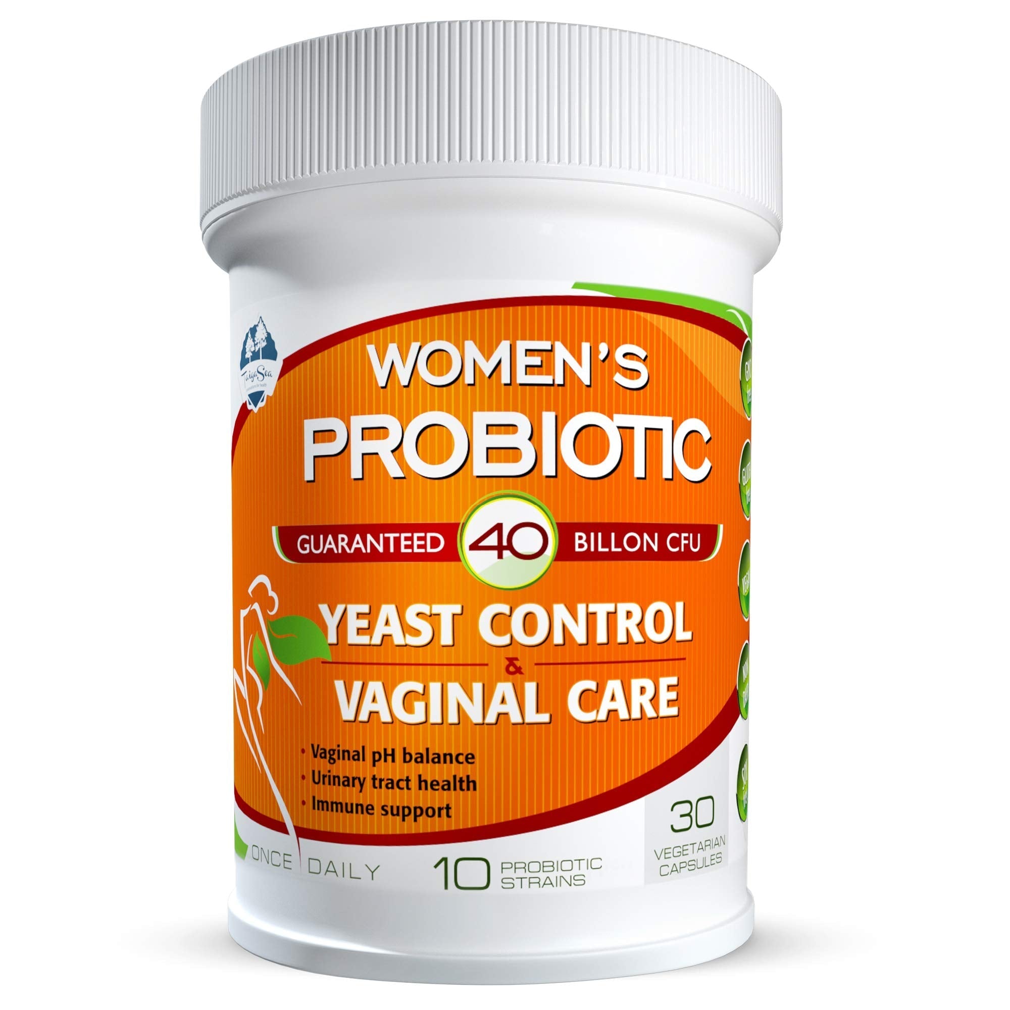 TAIGASEA Probiotics for Women, 40 Billion CFU, 10 Strains for Yeast Control, Vaginal and Urinary Tract Health