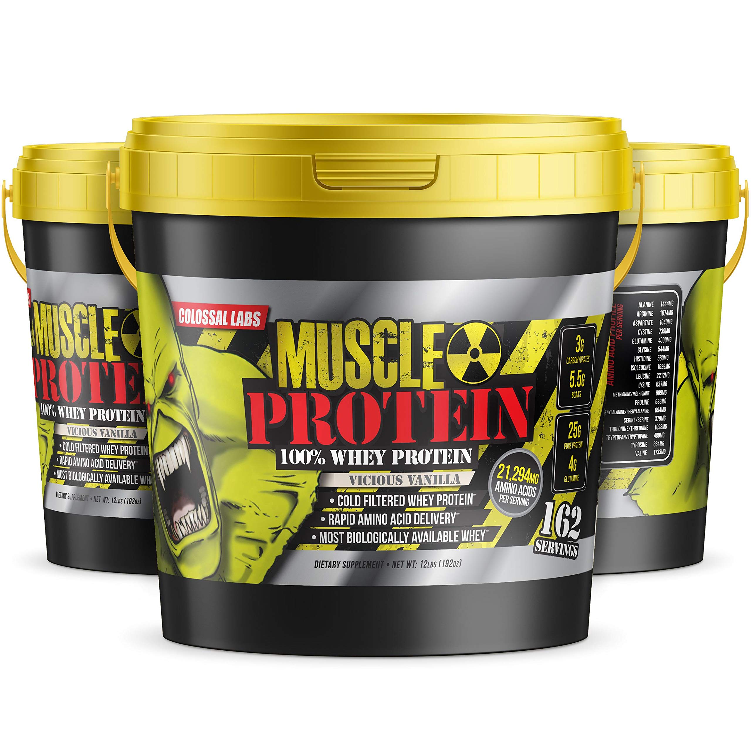 Colossal Labs Whey Protein Blend [12 Pounds/Pack of 1]–Vicious Vanilla, Cold Filtered COLOSSAL LABS
