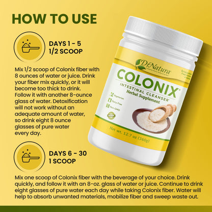 Dr Natura Colonix Intestinal Cleanser, All-Natural Daily Fiber, Colon Detox and Cleanse