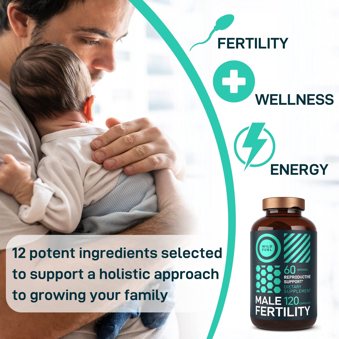 Fertility Supplements For Men Prenatal Vitamin - Maca Root, Ashwagandha, L Arginine