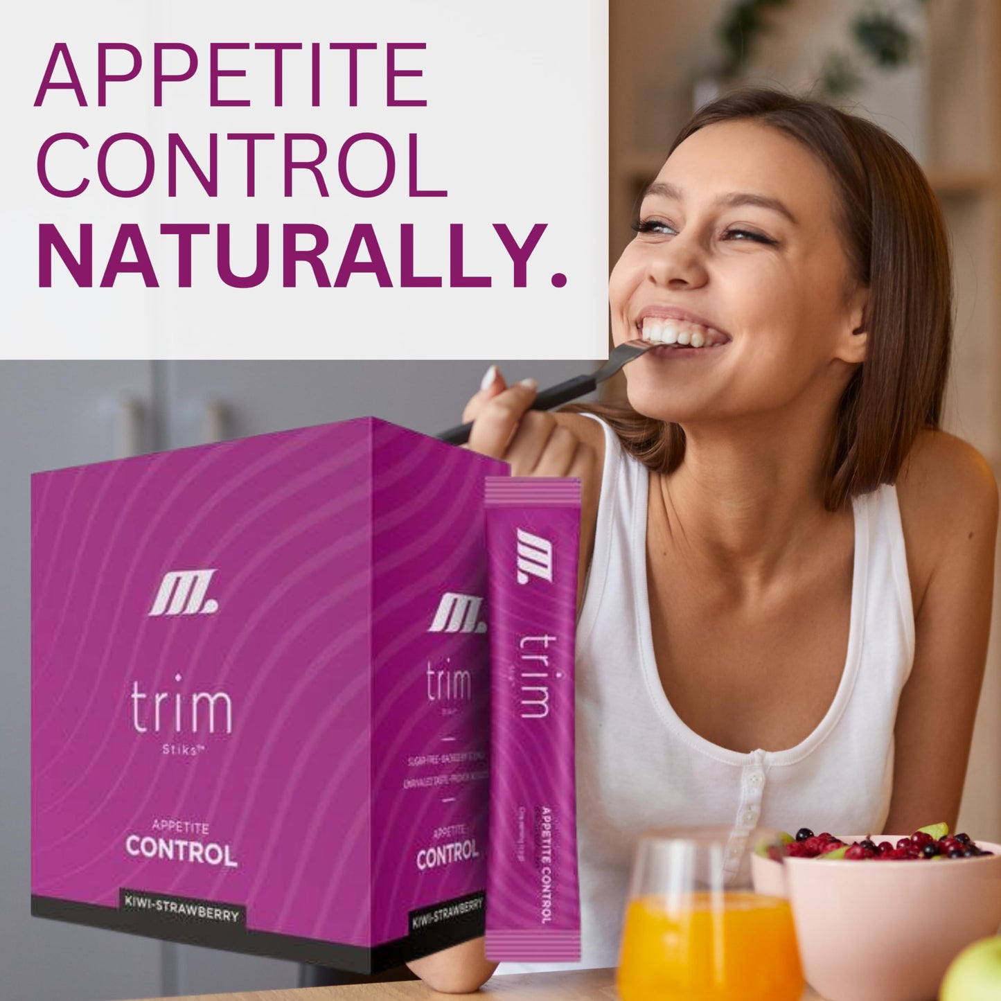 TRIM Stik, Appetite Control, Delicious Kiwi Strawberry beverage, low-calorie, 30 ct